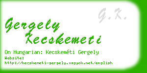 gergely kecskemeti business card