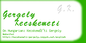 gergely kecskemeti business card